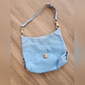 Dooney & Bourke Blue and Gold Shoulder Bag with Elegant Design